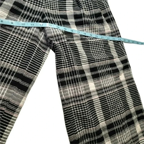 Anthroplologie Ett:Twa size 4 Plaid Black/White wide leg Casual cropped Pants - Picture 10 of 11